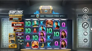 Tampilan antarmuka slot Star Trek: The Next Generation Megaways dengan tema luar angkasa